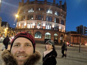Liverpool City with Craig and Jun selfie