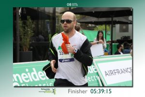 Craig running the Paris Marathon